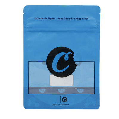 3.5g Mylar Self Sealing Bags Untuk Cookies Logo Kustom yang Dapat Ditutup Kembali