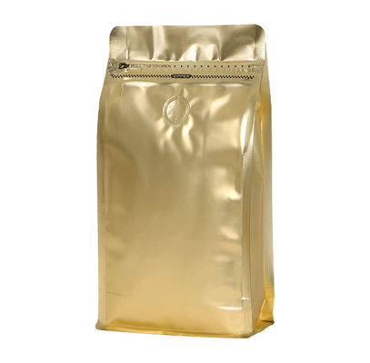 Tas Aluminium Foil Dapat Digunakan Kembali Bagian Bawah Datar Untuk Pencetakan Offset Biji Kopi Coffee