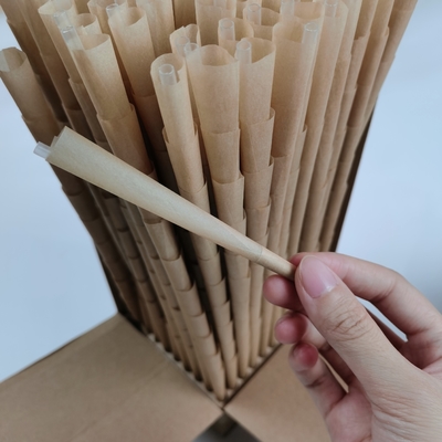 Pre Rolled 17g Kerucut Rami Organik Ukuran 1/4 Terbuat Dari Serat Bambu Alami