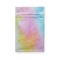 Glossy Rainbow Marbling Pattern Mylar Zip Bag Reclose Flat Untuk Perhiasan Kosmetik