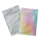 Glossy Rainbow Marbling Pattern Mylar Zip Bag Reclose Flat Untuk Perhiasan Kosmetik