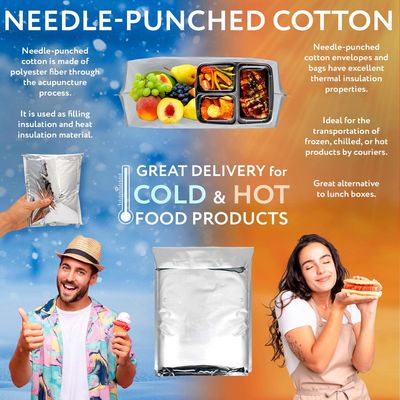 Folium aluminium logam sekali pakai panas dingin termal terisolasi bubble cooler mailers amplop