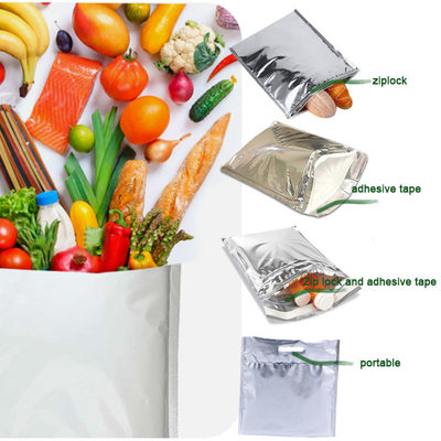 Silver Insulated Shipping Envelopes Metallic Insulated Foil Bag Self-Sealing Closure Insulated Thermal Bags