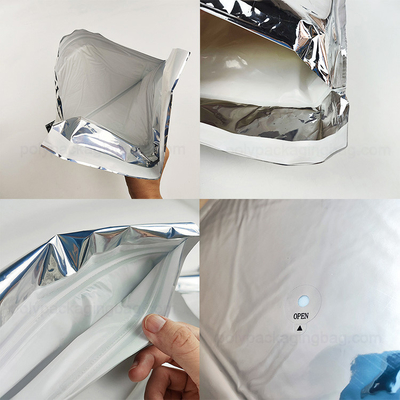 Envelope termal tahan air pendingin kaviar Paket untuk Pengiriman, kantong terisolasi foil Silver Mailer